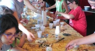 CasaOz - bambini intenti a preparare un buonissimo tiramisu durante il laboratorio di cucina